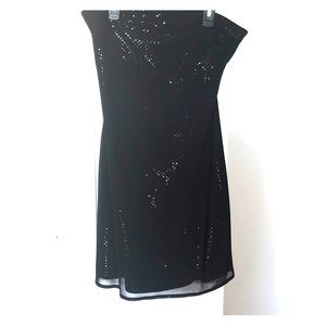 Strapless black dress